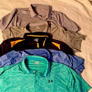 5 Under Armor short sleeve Polo shirts